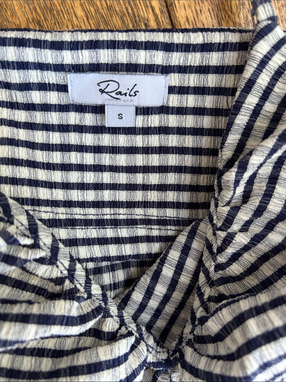 Rails Navy & White Gingham Ruched Maxi Dress - Picture 3 of 3